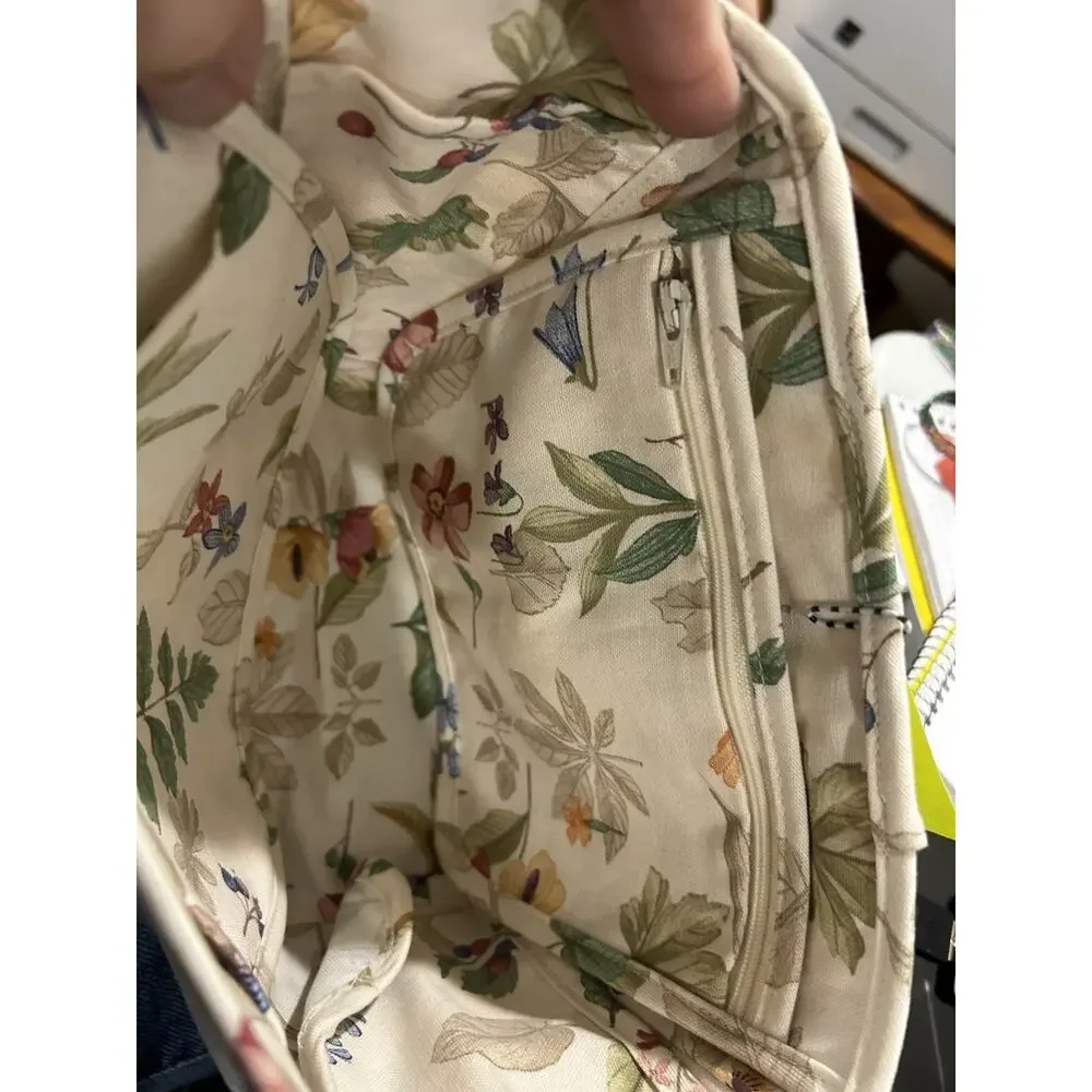 Longaberger Shoulder Purse Basket Liner Botanical Fields Floral Fabric